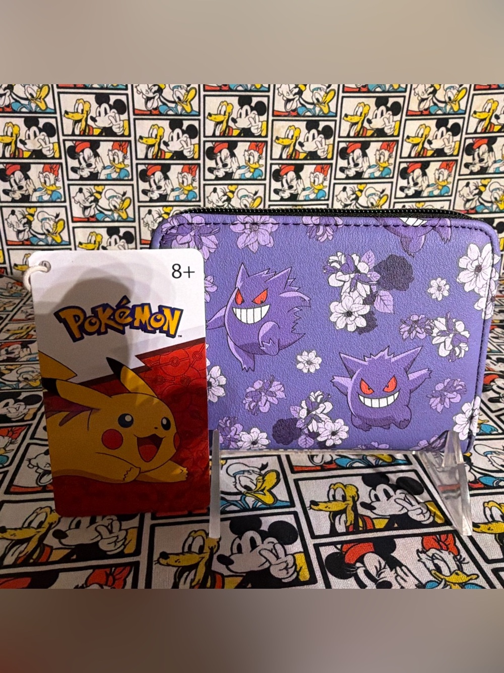 Loungefly Pokemon Gengar Purple Floral Zip Wallet 2026 NWT